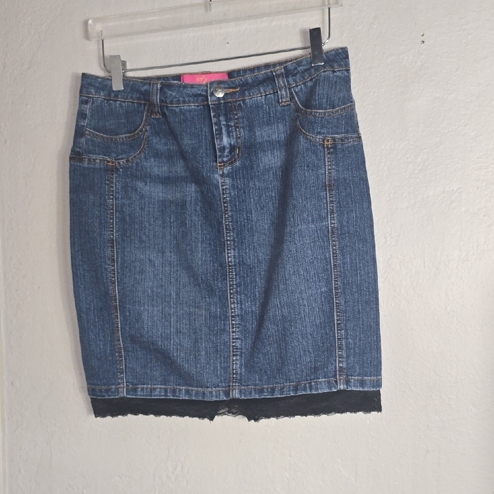 Talia Blue Mini  Denim Pencil Skirt for Work - Picture 1 of 5